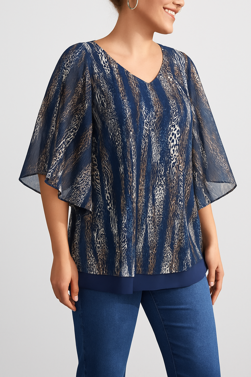Plus Size V.-neck Blouse