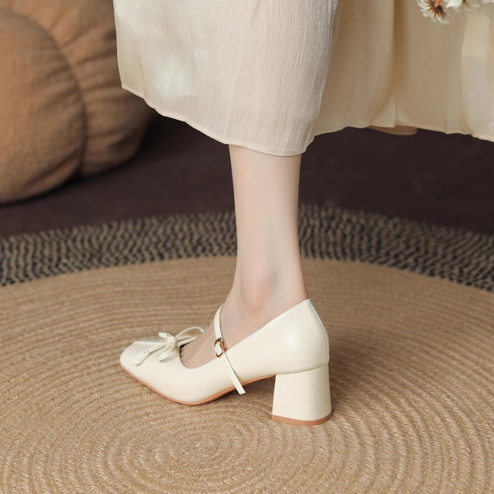 French-Inspired Women's Chunky Block Heel Pumps