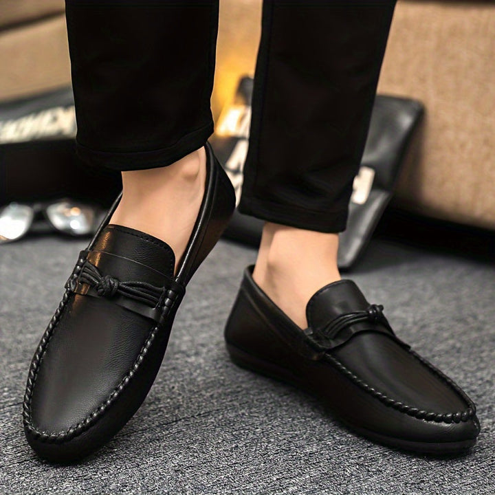 Casual Solid Color Low Top Slip On Business Shoes