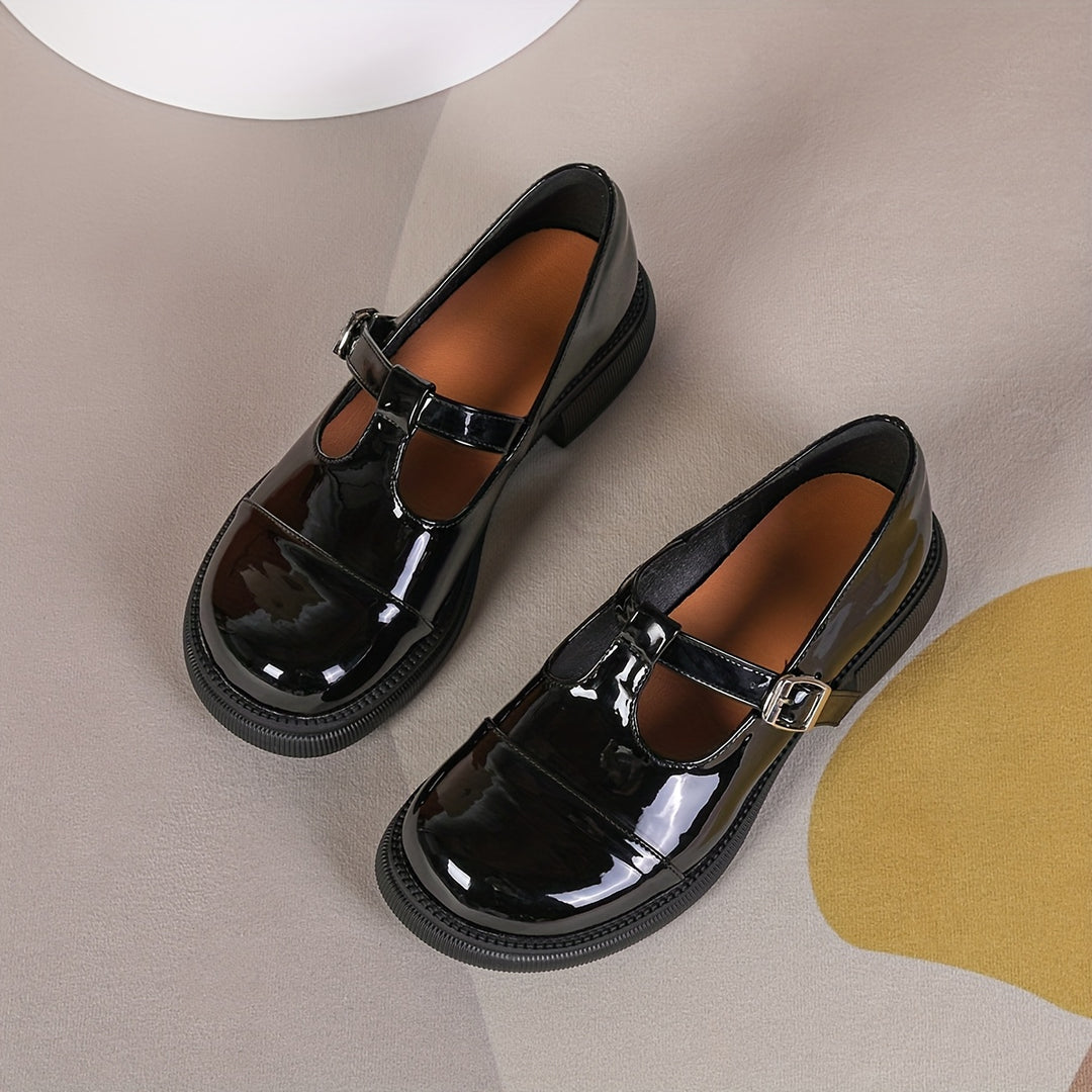 Glossy Black Mary Jane Loafers