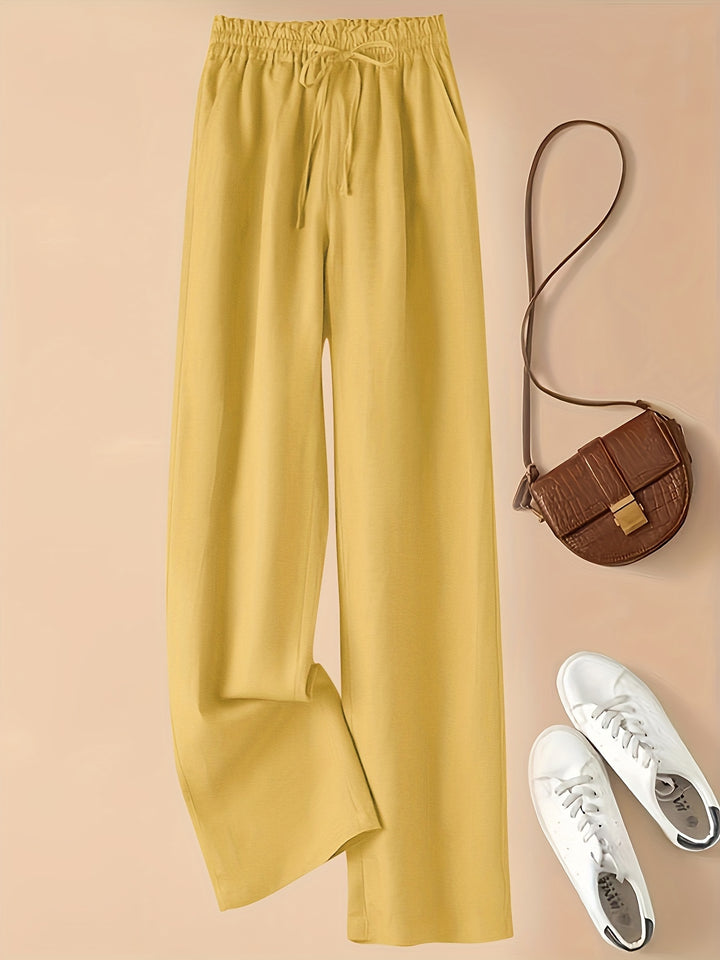 Retro High Waist Wide Leg Viscose Pants