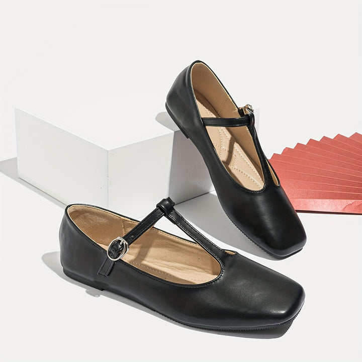 Mary Jane Flats with T-Strap