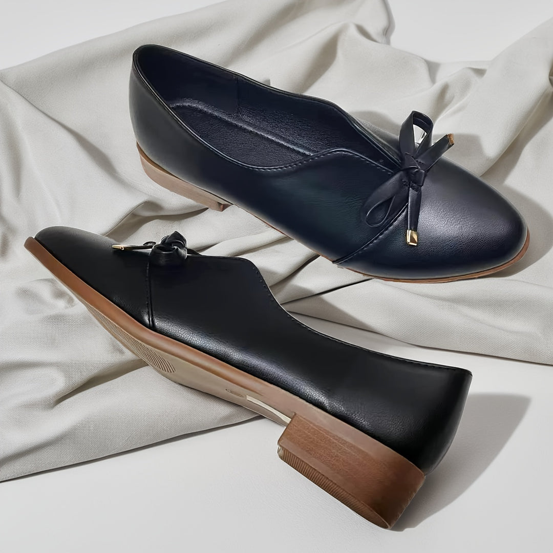 Elegant Bowknot Business Style Women's Slip-Ons