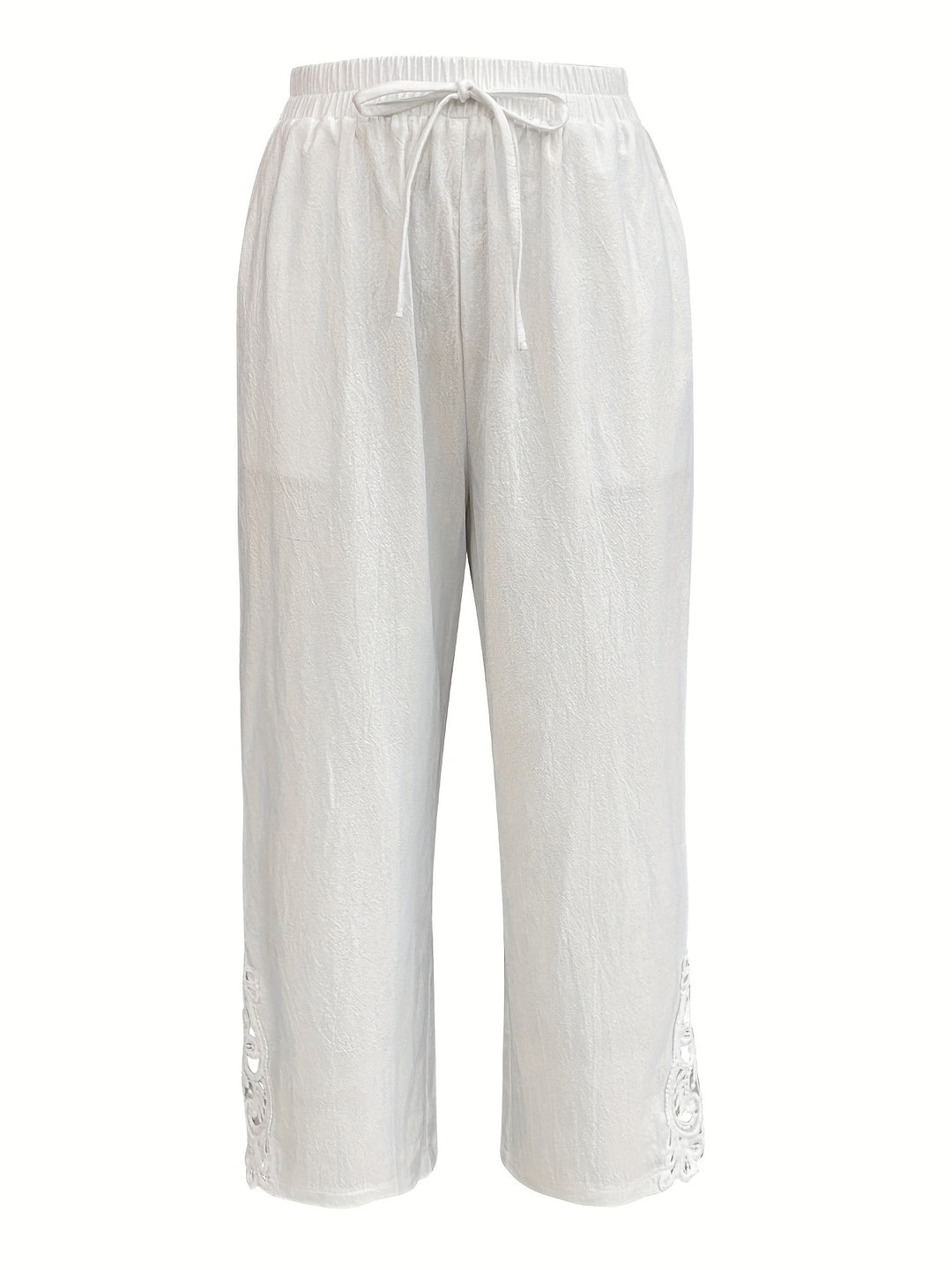 Straight leg trousers with lace