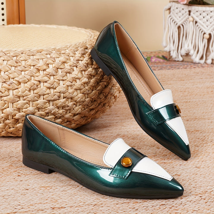 Pointed Toe Buckle Loafers
