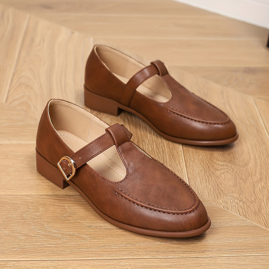 Slip-On T-Strap Loafers