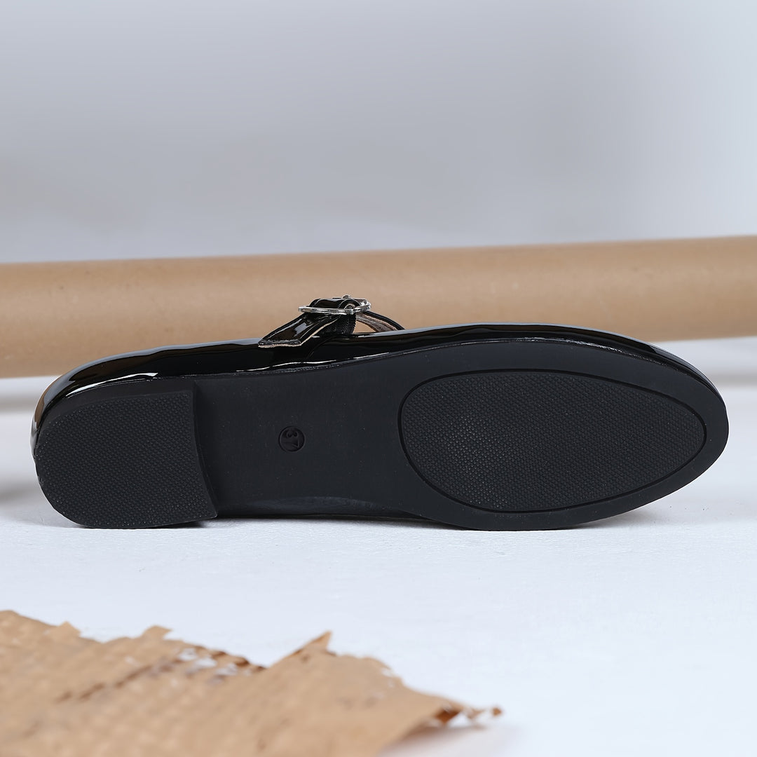 Round-Toe Mary Jane Flats