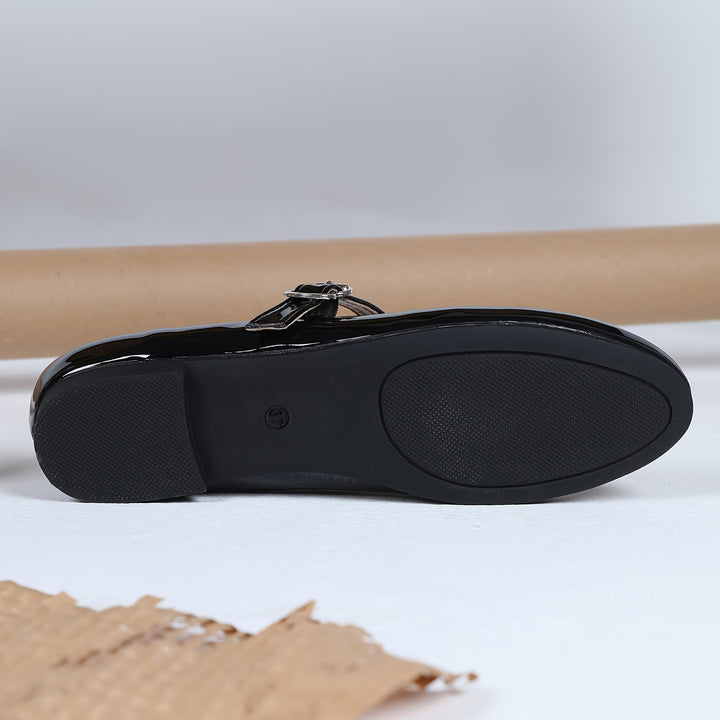 Round-Toe Mary Jane Flats