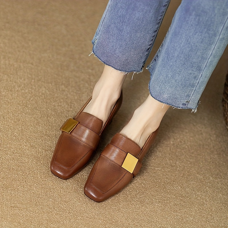 Women's Retro Chunky Heel Loafers
