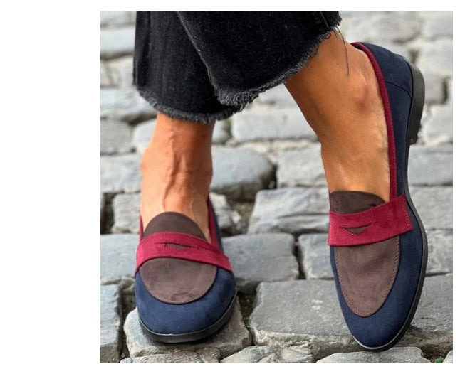 Coloured Round Toe Loafers