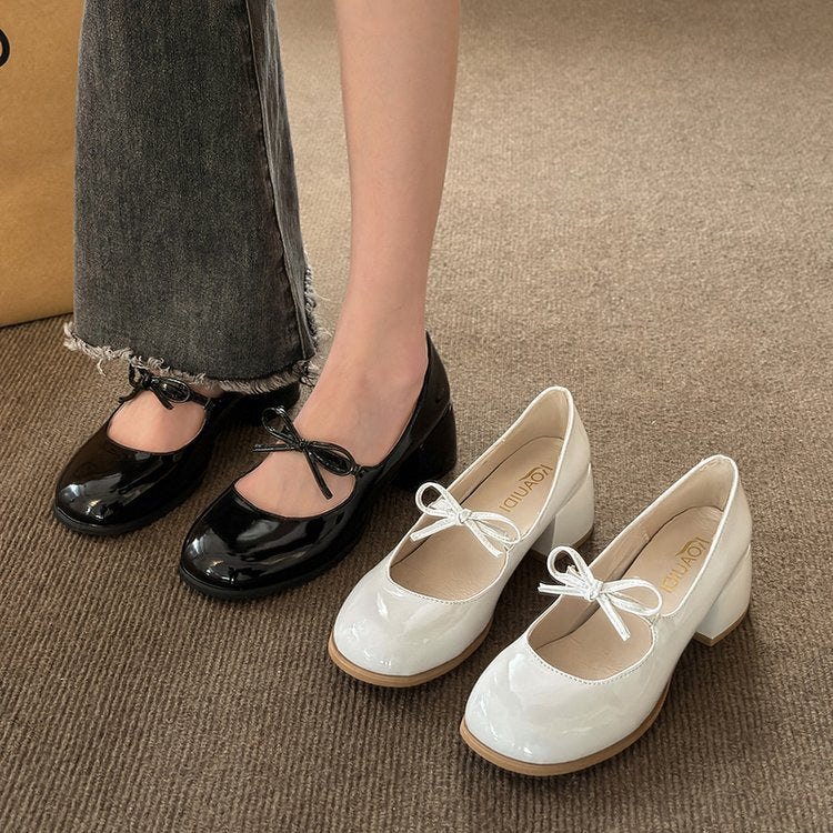 Vintage Bow Mary Jane Shoes