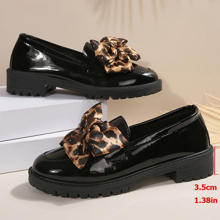 Leopard Print Bow Loafers