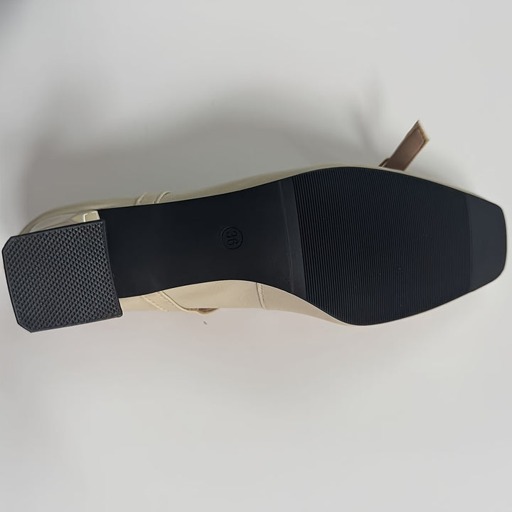 French Vintage Chunky Heel Mary Jane Shoes