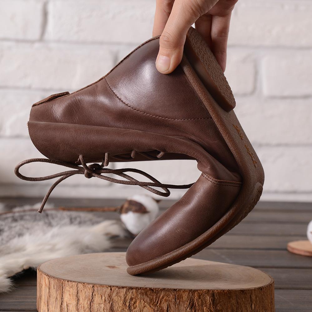 Lace Up Flat Sole Ankle Boots