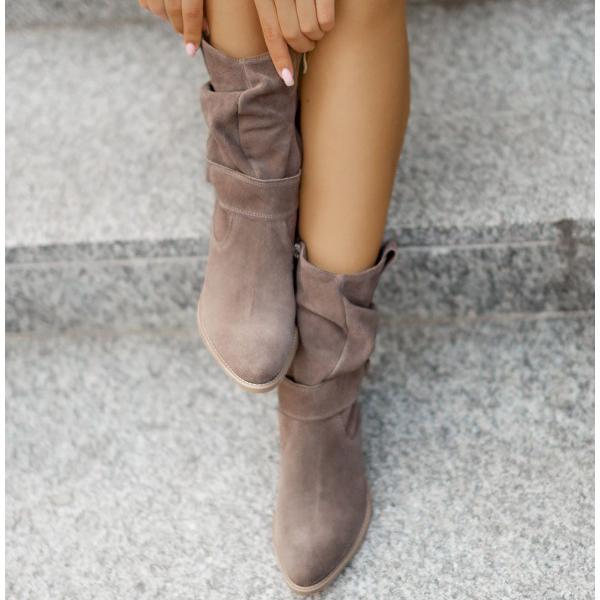 Low Heel Buckle Boots