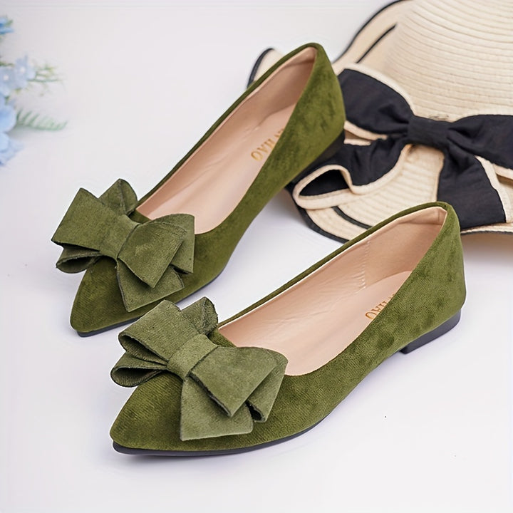 Solid Color Pointed Toe Soft Sole Shoes
