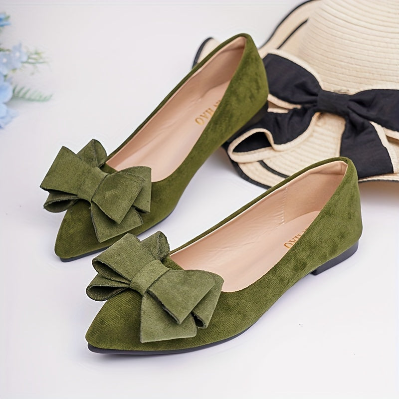 Solid Color Pointed Toe Soft Sole Shoes