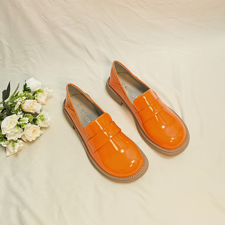 Orange British Style Loafers