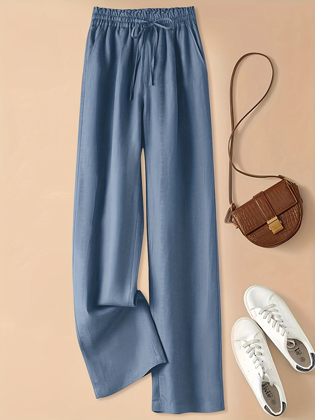 Retro High Waist Wide Leg Viscose Pants