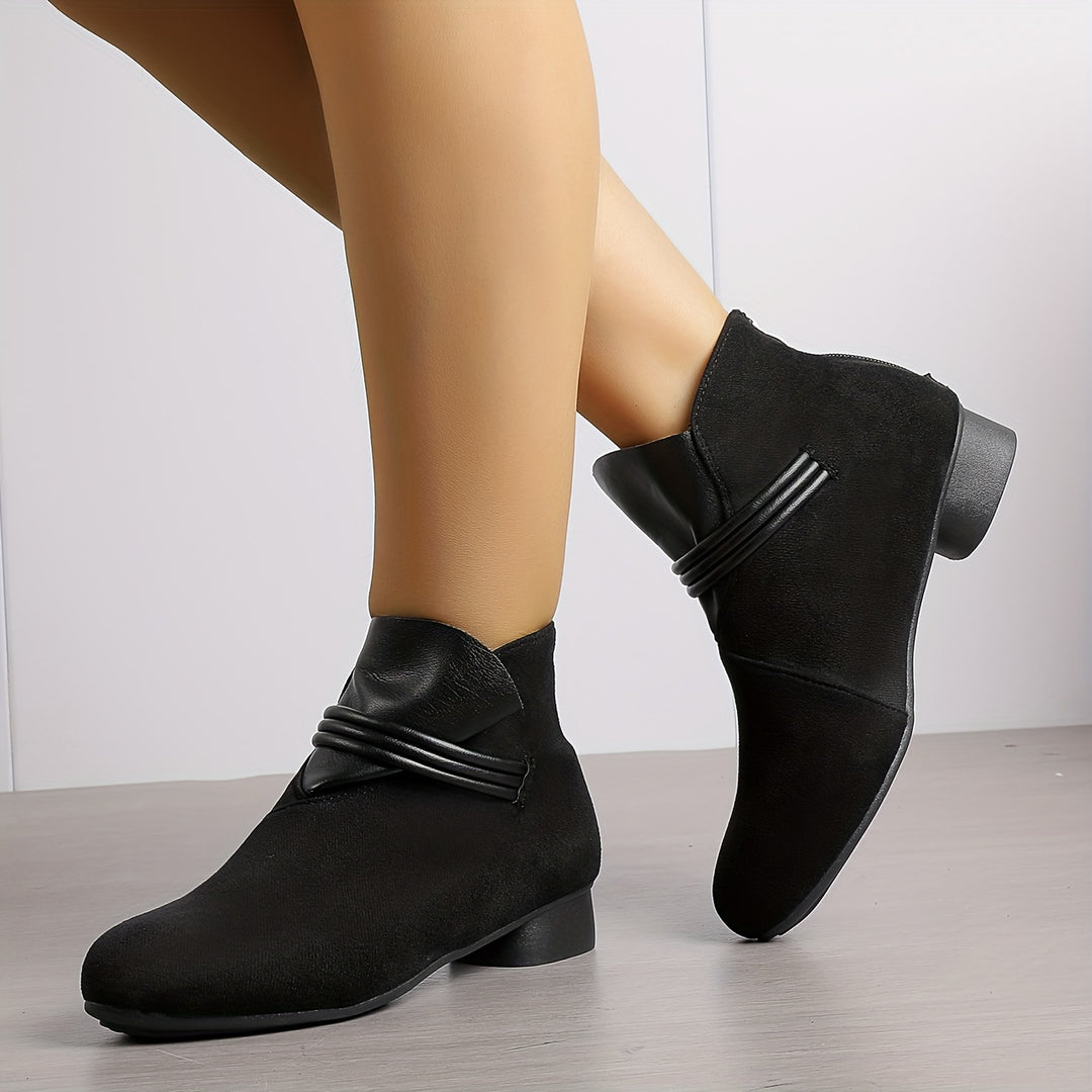 Women's British Retro Mid Heel Ankle Boots
