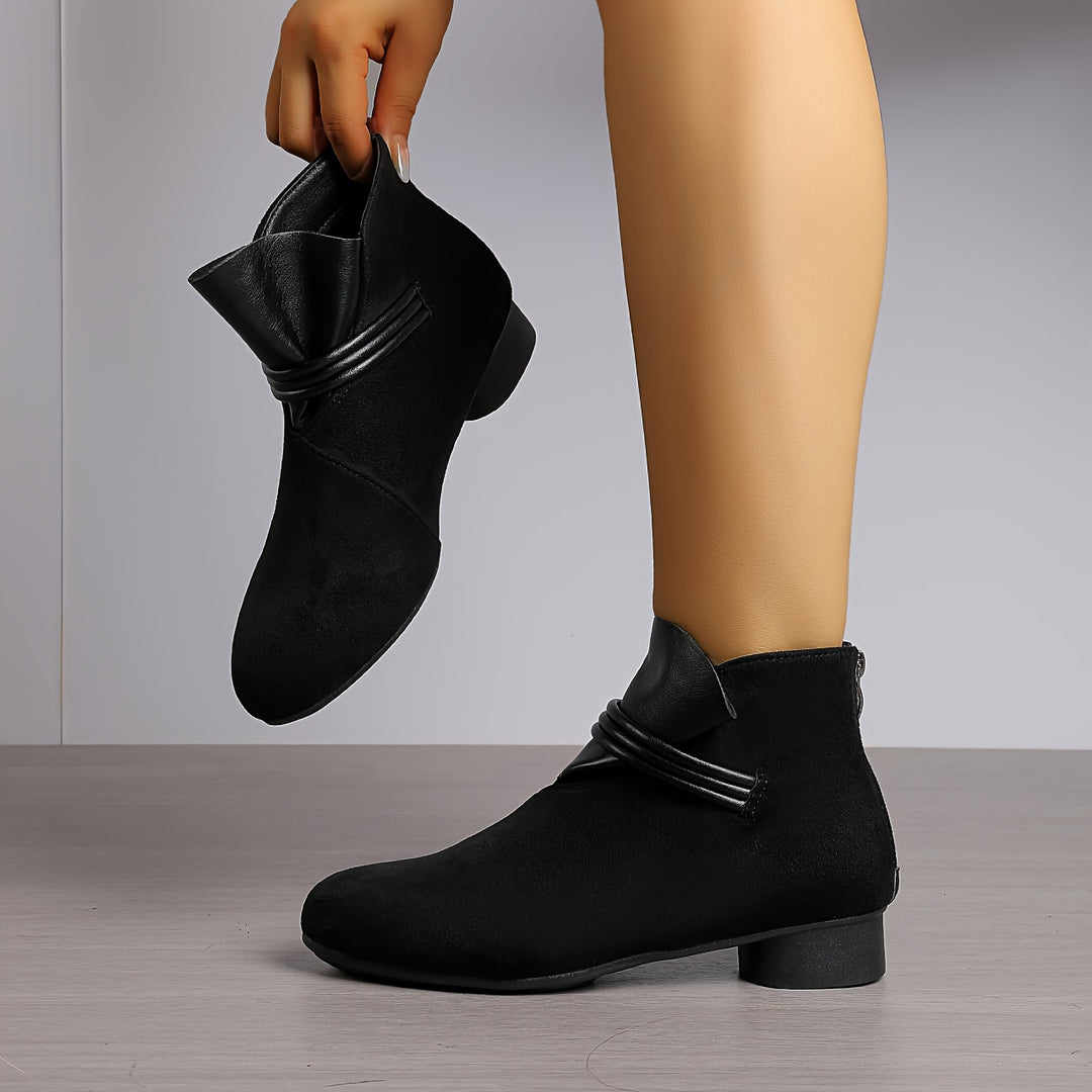 Women's British Retro Mid Heel Ankle Boots