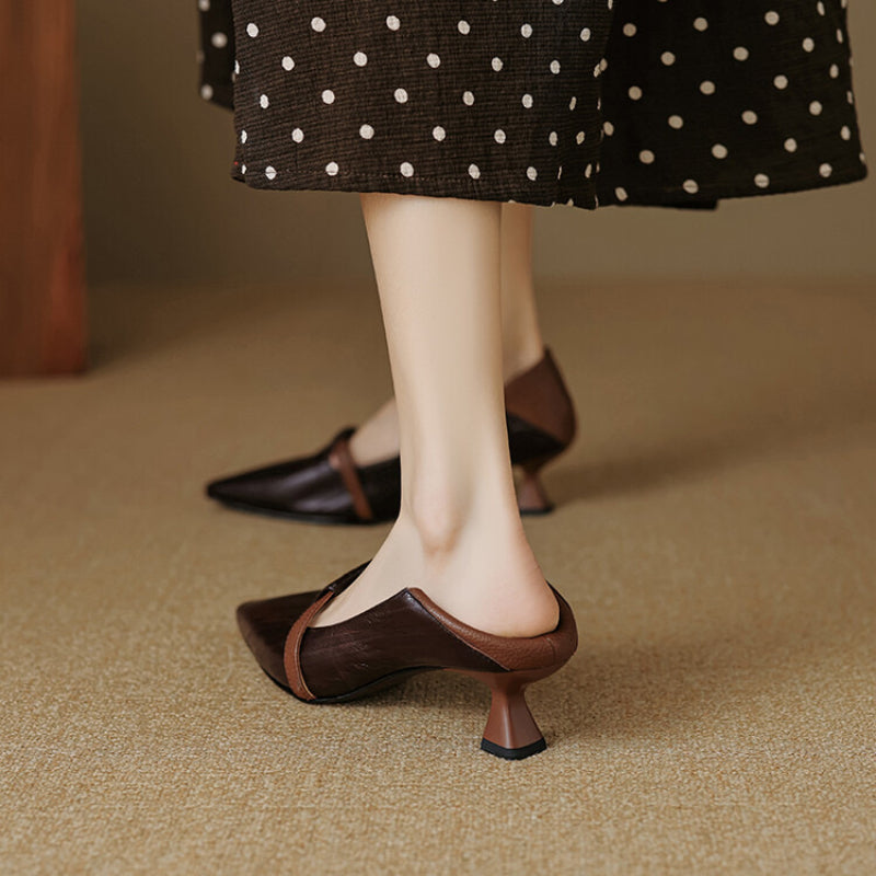 Elegant Pointed Toe Mid Heel Shoes
