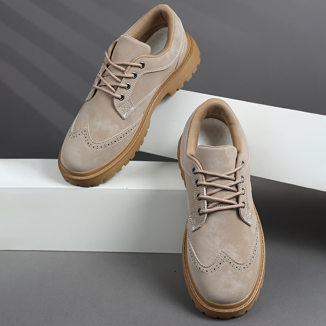 British Brogue Style Low-Top Sneakers