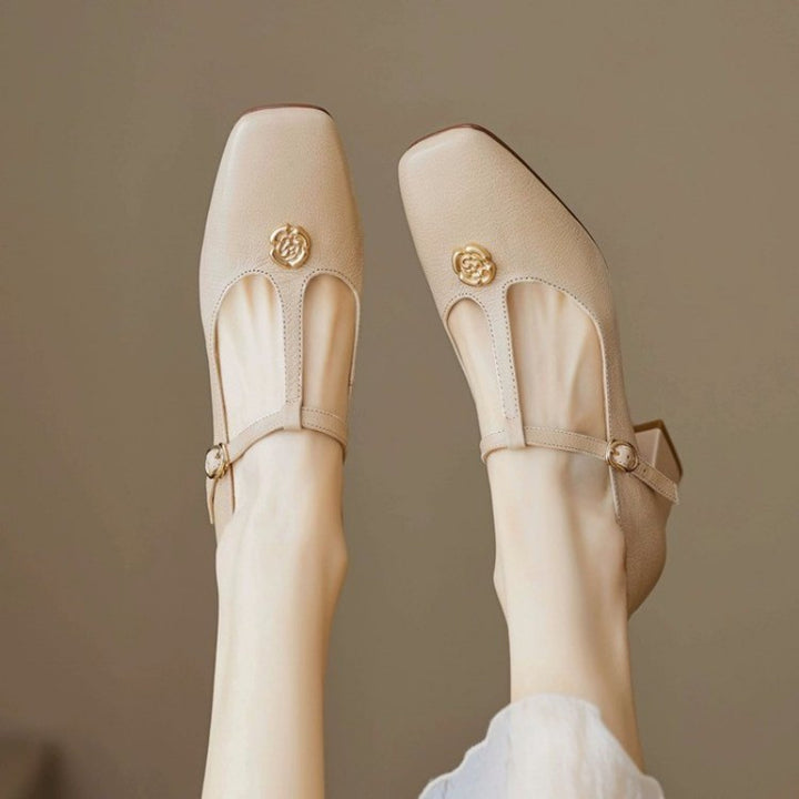Pointed Toe Chunky Mid-Heel Shoes