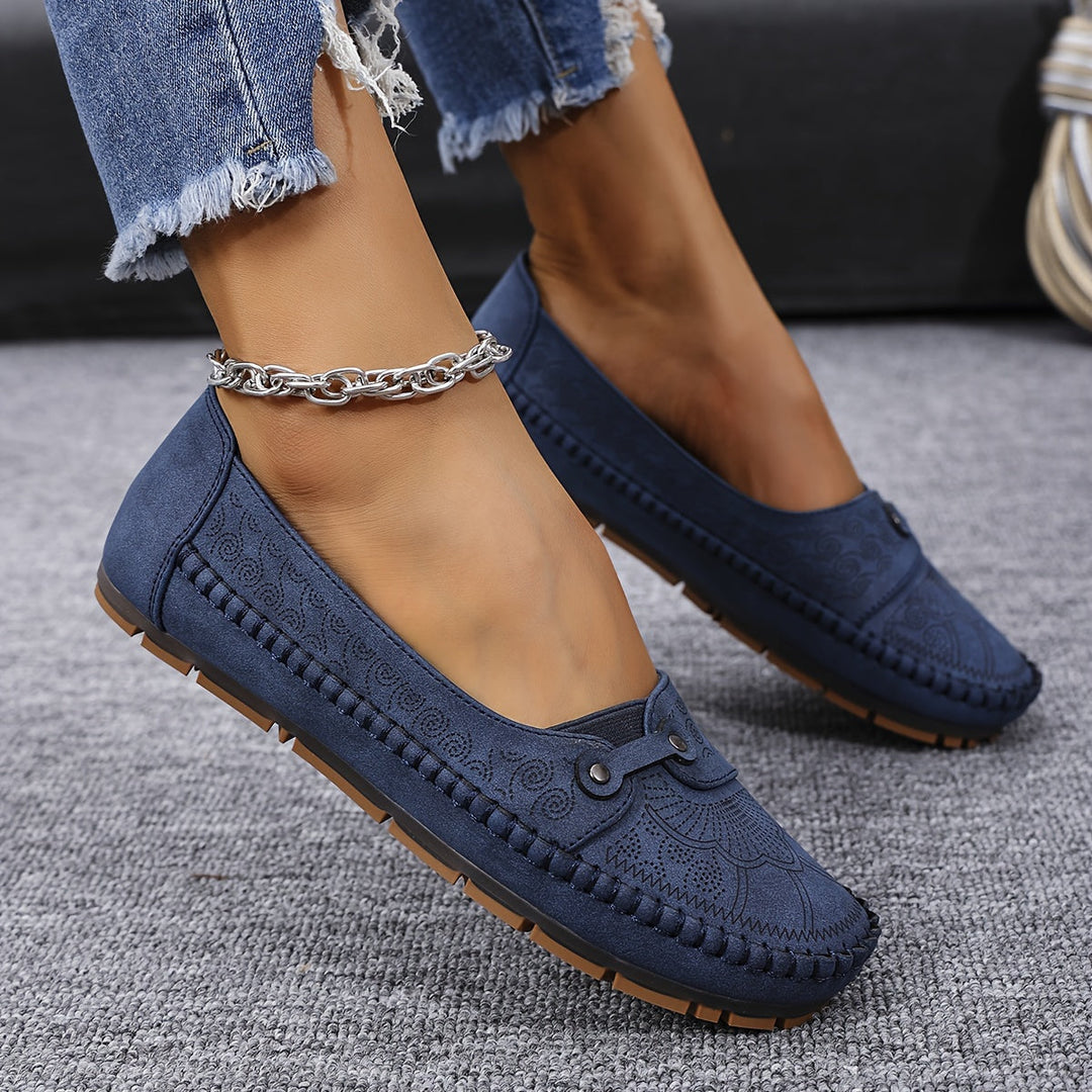 Women's Large Size Retro Slip-On Loafers