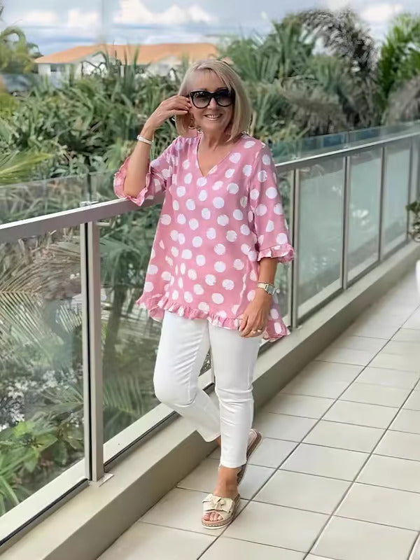 Relaxed V-neck Blouse