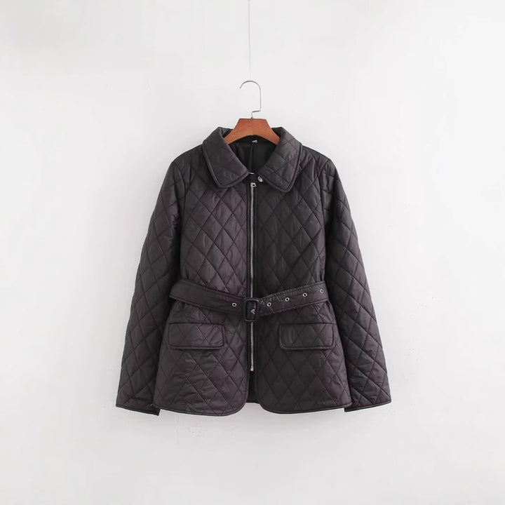 Quilted Coat with Belt