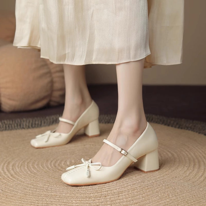 French-Inspired Women's Chunky Block Heel Pumps