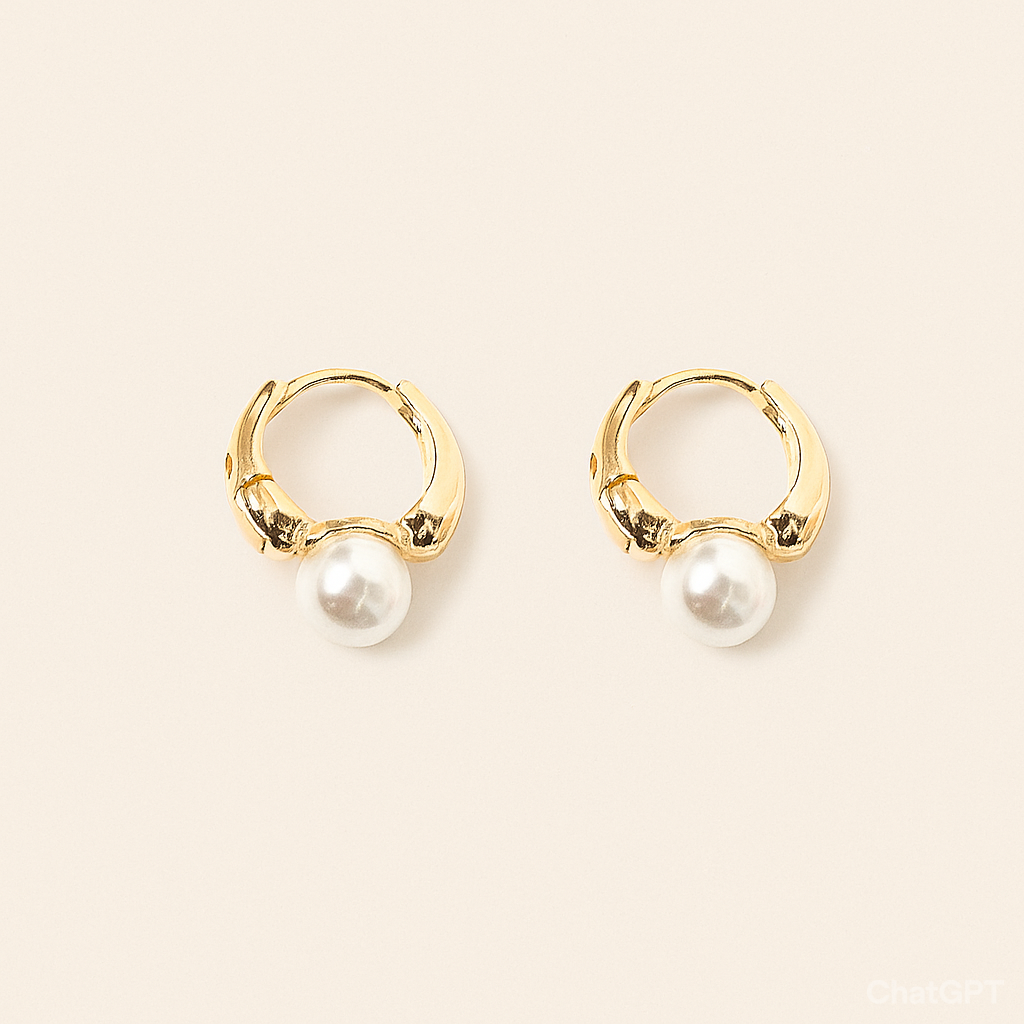Pearl Hoop Earrings for Women