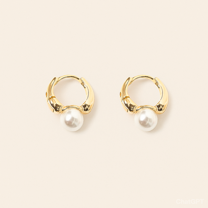 Pearl Hoop Earrings for Women