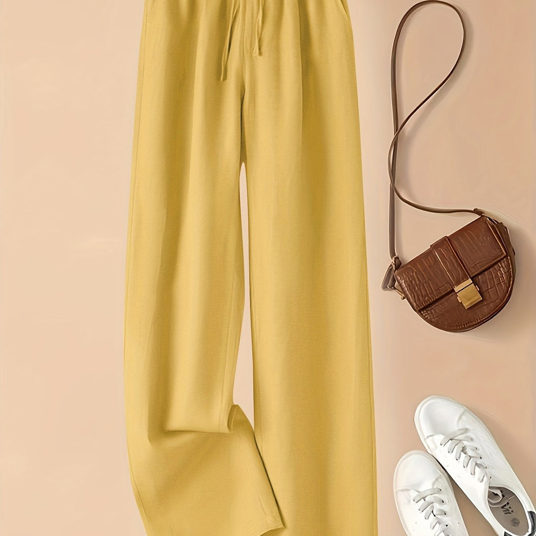 Retro High Waist Wide Leg Viscose Pants