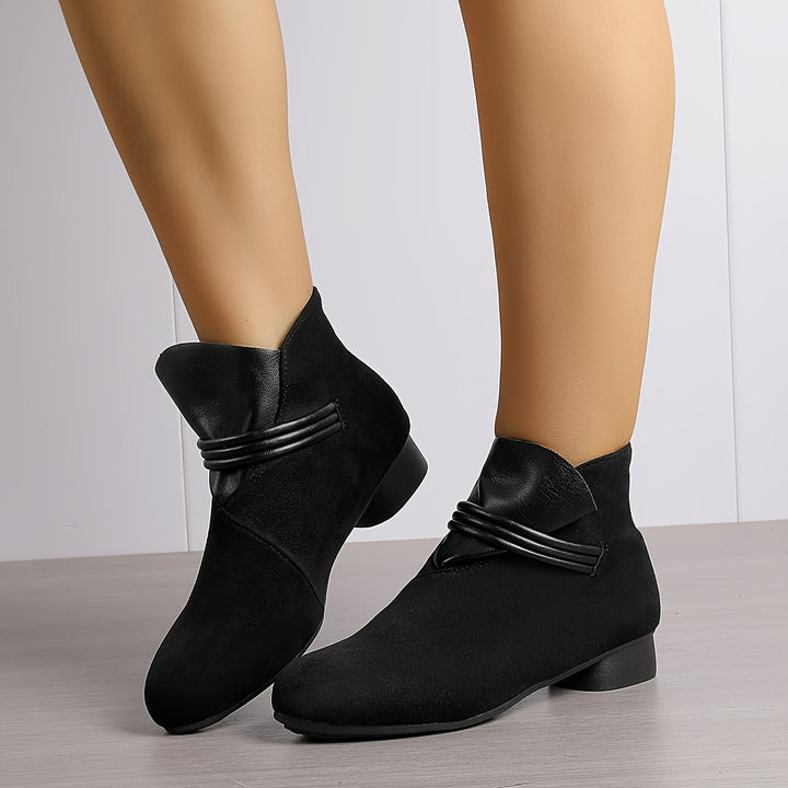 Women's British Retro Mid Heel Ankle Boots
