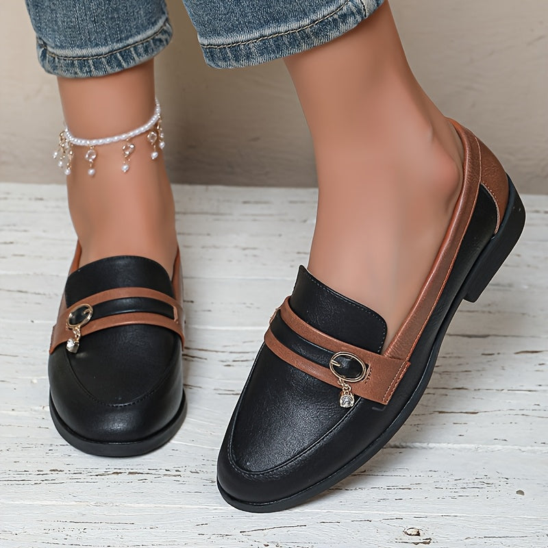 Vintage British Style Slip-On Loafers for Women