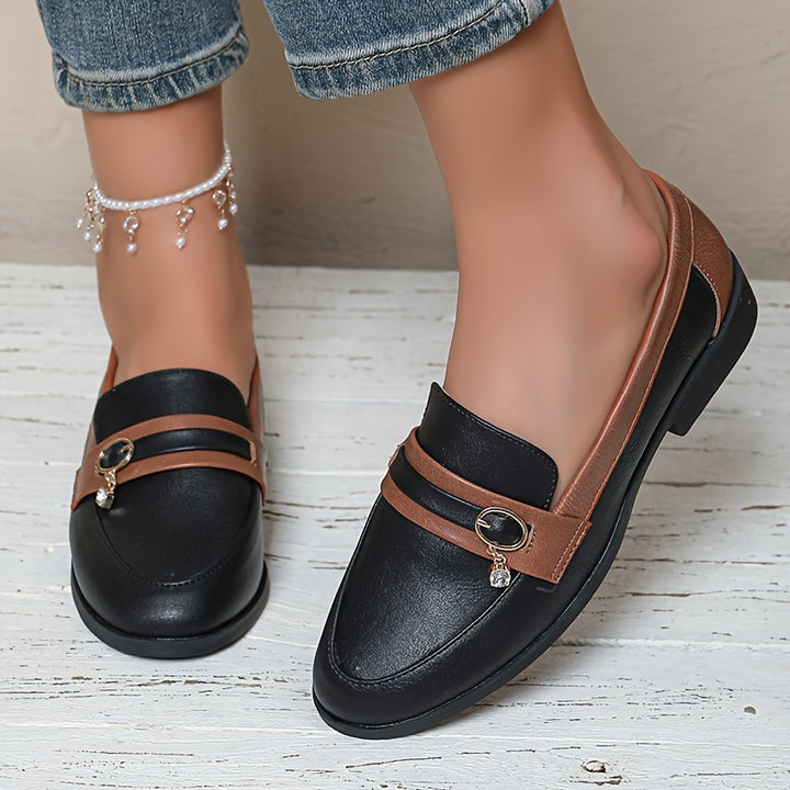 Vintage British Style Slip-On Loafers for Women
