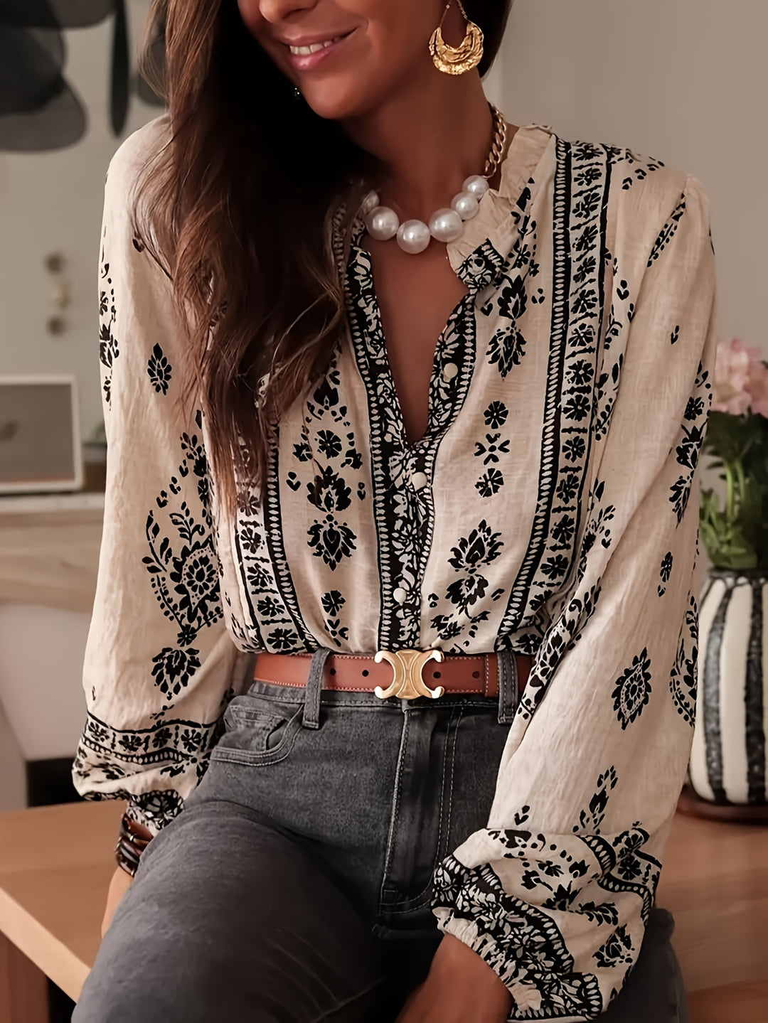 Long Sleeve Boho Top