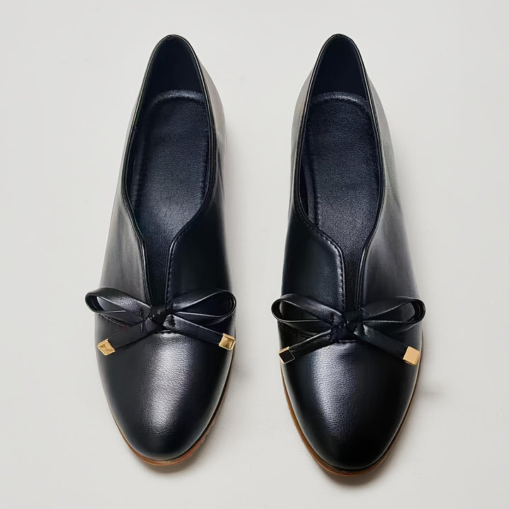 Elegant Bowknot Business Style Women's Slip-Ons