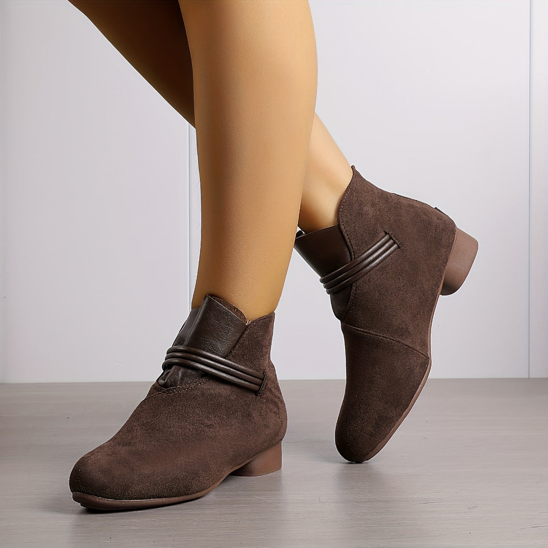 Women's British Retro Mid Heel Ankle Boots