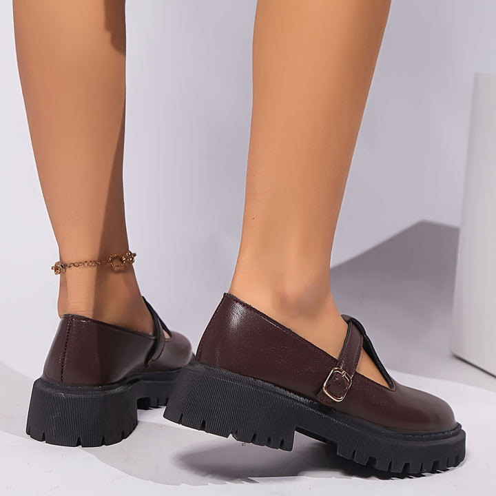 Retro Platform Loafers with Chunky Sole