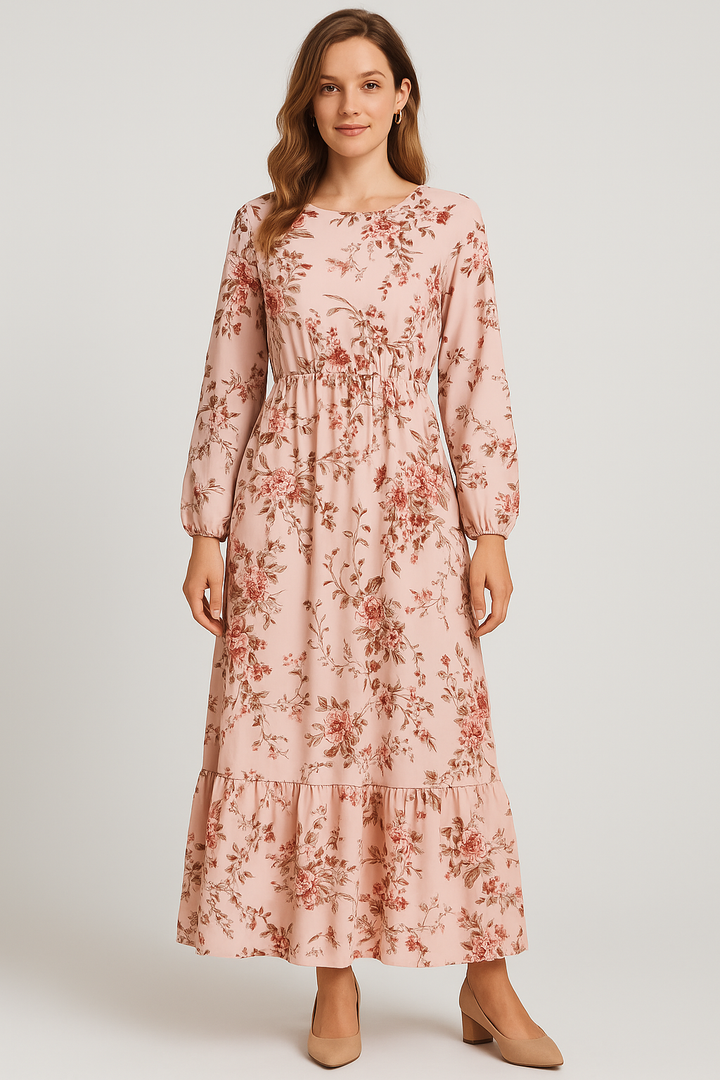 O-neck Long Sleeve Dress