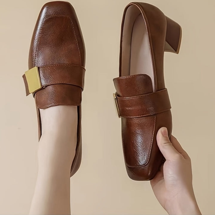 Women's Retro Chunky Heel Loafers