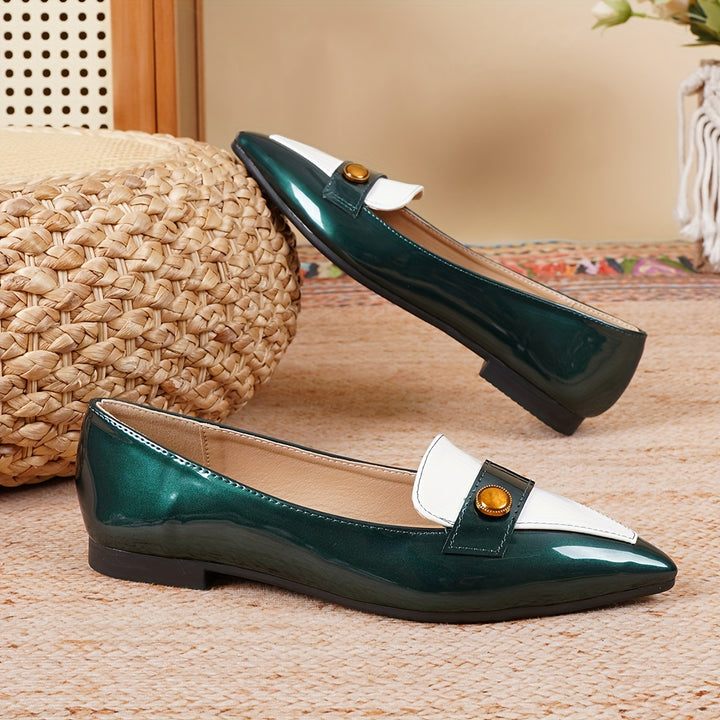 Pointed Toe Buckle Loafers