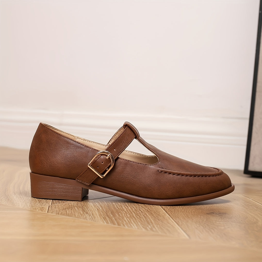 Slip-On T-Strap Loafers
