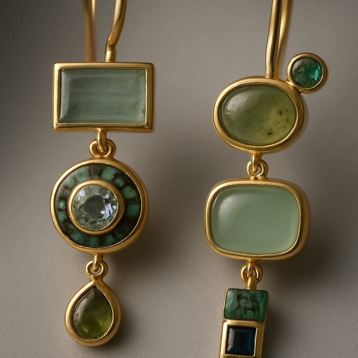 Vintage Green Pearl Earrings