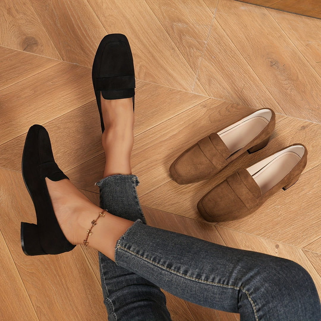 Slip-On Square Toe Mary-Jane Loafers