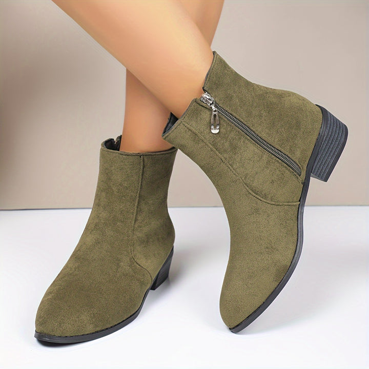 Women's Casual Brown Faux Suede Short Boots