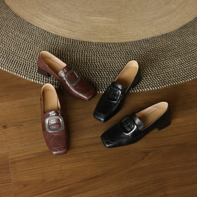 Block Heel Loafers